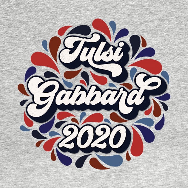 Tulsi Gabbard Grunge 2020 Retro, Red, White, Blue, Paisley by KimberMaddox